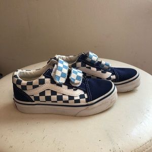 Blue and white checkered vans